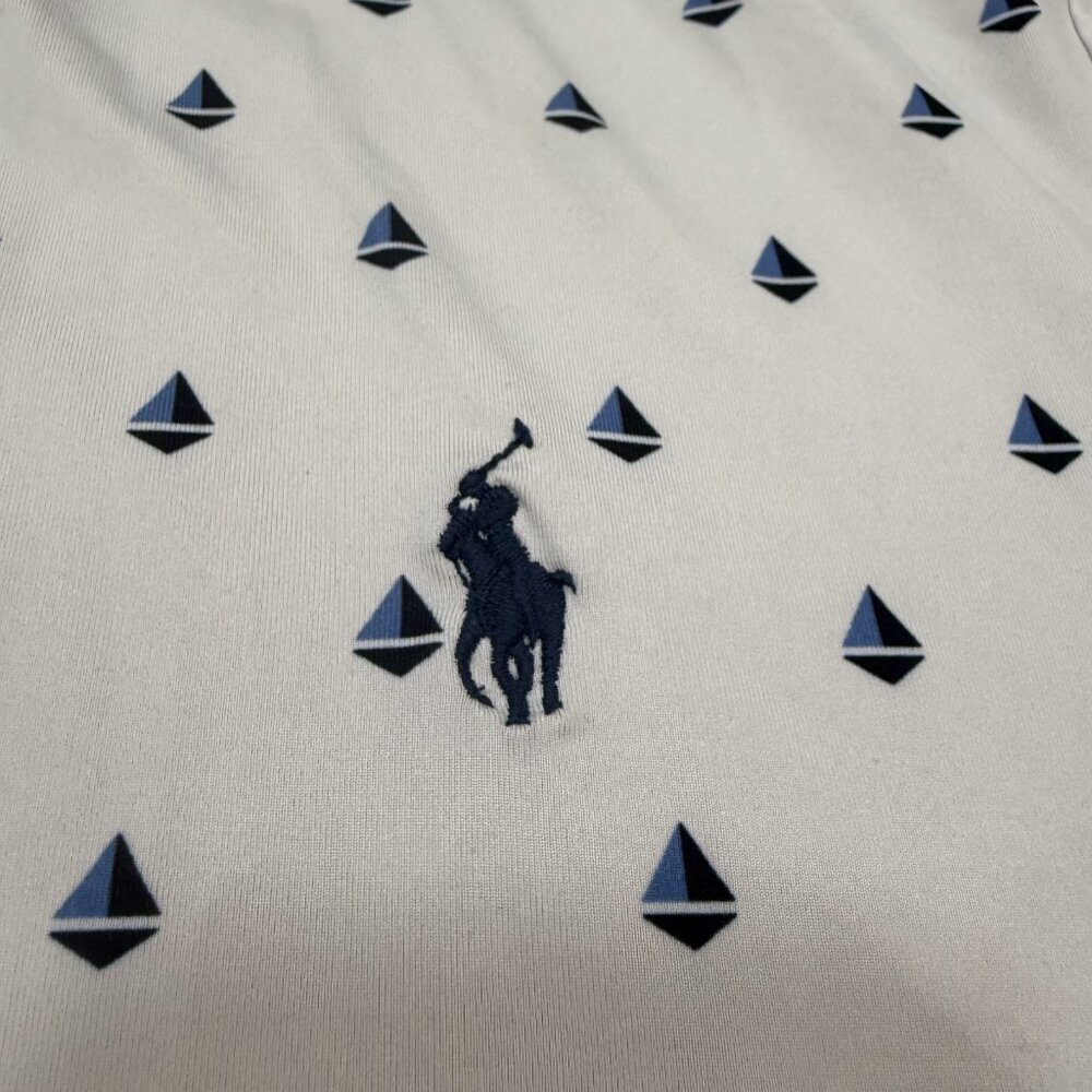 Polo Ralph Lauren Performance Polo All Over Boat Print White Mens Sz XL Golf - Picture 2 of 5